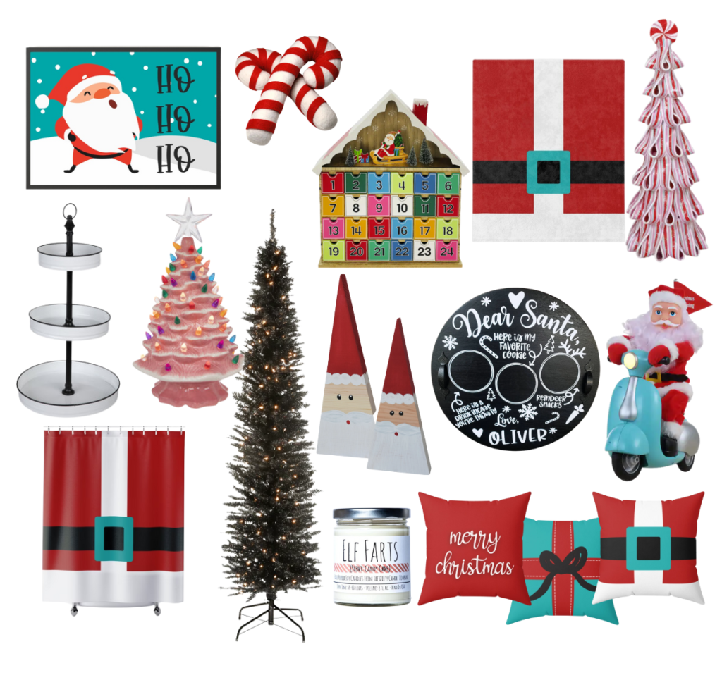 A collection of shoppable items to create a Holly Jolly Christmas decor theme in your space.