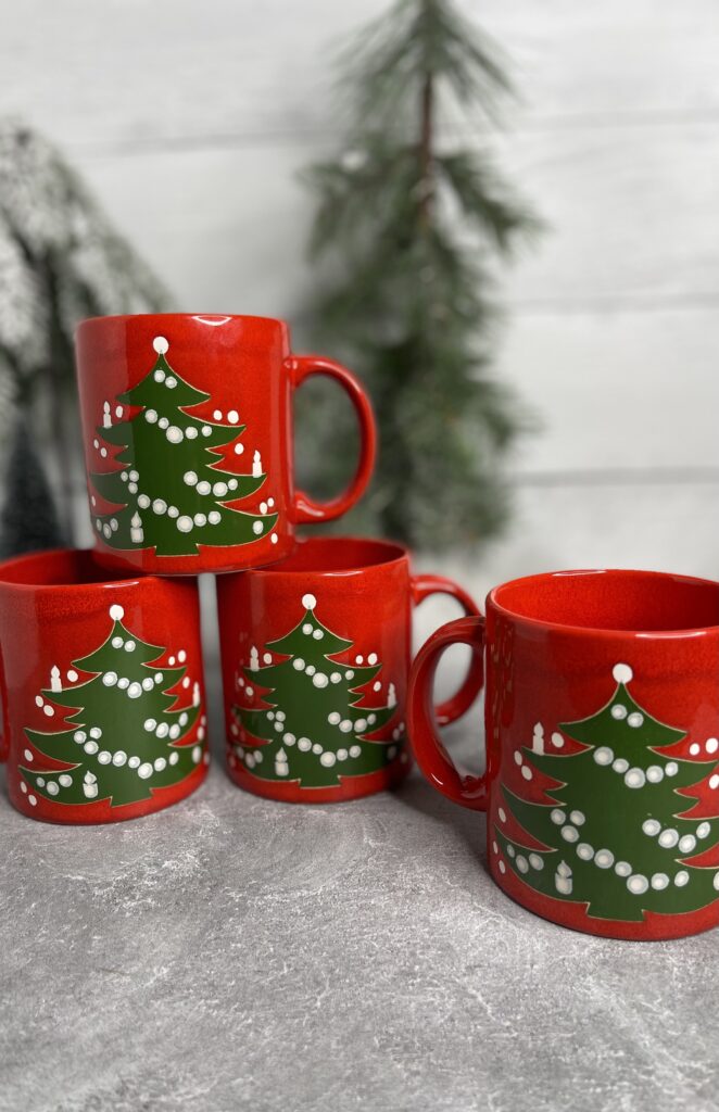Waechtersbach Christmas Tree Mugs vintage Christmas Collectible