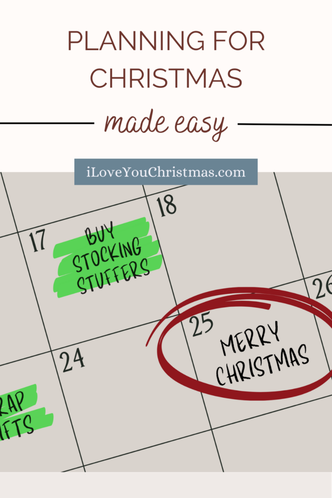 Pinnable Pin for the Planning for Christmas Blog Post